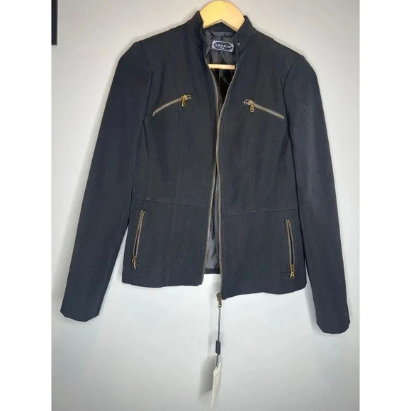 Chopin Roma SZ 42 Medium womens full zip jacket coat blazer BLK made n Italy NWT - Picture 1 of 7